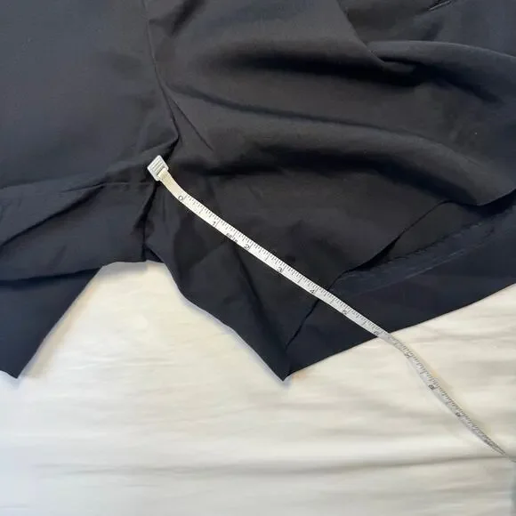 Anthropologie Coquille Black High-Rise Tailored Shorts Gold Button Women’s 2 - Picture 6 of 12